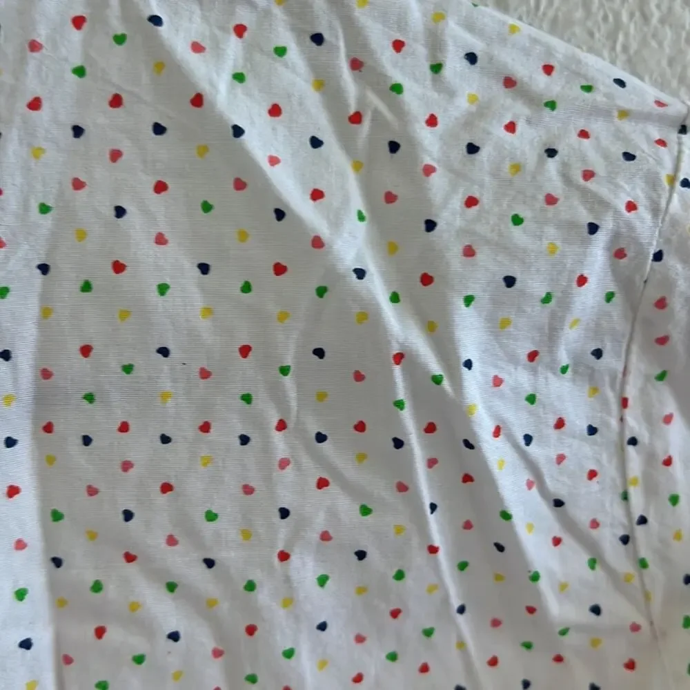 NWT Paul Frank Heart Polka Dot Cotton Sleep Dress Front Button Collar Nostalgic